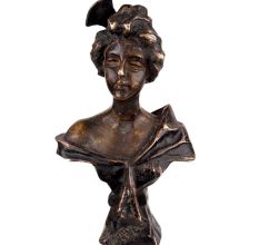 Brass European Lady Bust Statue