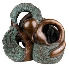 Brass European Birds Family Statue Home Decoration