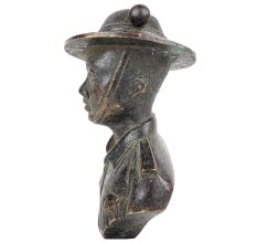 Brass Solider Bust With Uniform and Hat