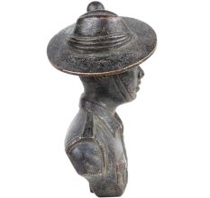 Brass Solider Bust With Uniform and Hat