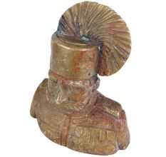 Brass Indian Solider Bust With Turban And Uniform
