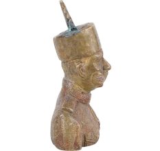 Brass Indian Solider Bust With Turban And Uniform