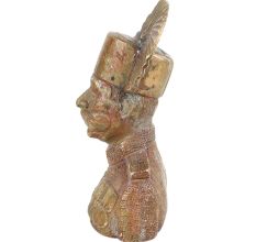 Brass Indian Solider Bust With Turban And Uniform