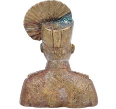 Brass Indian Solider Bust With Turban And Uniform