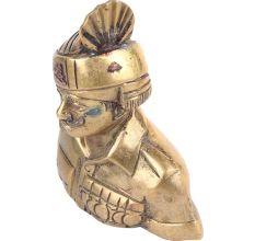 Brass Indian Military Officer Bust Statue
