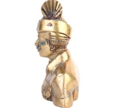 Brass Indian Military Officer Bust Statue