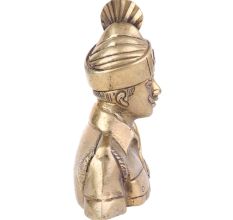 Brass Indian Military Officer Bust Statue
