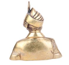 Brass Indian Military Officer Bust Statue