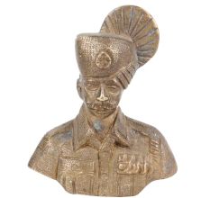 Handmade Brass Army Soldier Bust Home Decoration Statue