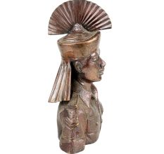 Golden Brass Indian Solider Statue  Gurkha Guard Bust