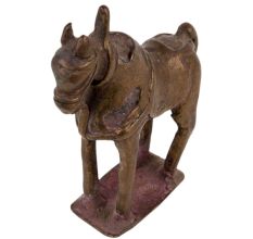 Brass Horse Statue Wearing A Saddle Showpiece