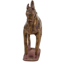 Brass Horse Statue Wearing A Saddle Showpiece