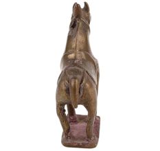 Brass Horse Statue Wearing A Saddle Showpiece