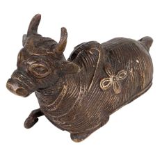 Tribal Brass Sitting Nandi Statue