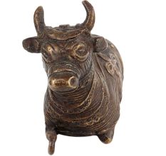 Tribal Brass Sitting Nandi Statue