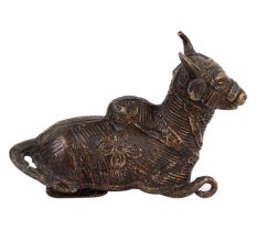Tribal Brass Sitting Nandi Statue