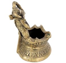 Brass Ashtray with Solider statue on Top