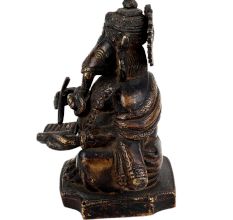 Brass Ganesha Statue Writing A Book