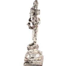 Brass Lord Vishnu Standing Idol Statue Worship Silver Finish