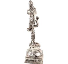 Brass Lord Vishnu Standing Idol Statue Worship Silver Finish