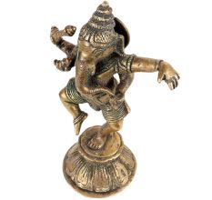Brass Dancing Ganesha Statue On One Foot