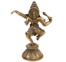 Brass Dancing Ganesha Statue On One Foot