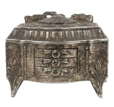 Storage Box In Chest Of Drawer Design In White Metal