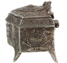 Storage Box In Chest Of Drawer Design In White Metal
