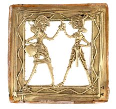 Traditional Dhokra Brass Wall Art Hanging of Dancing Couple