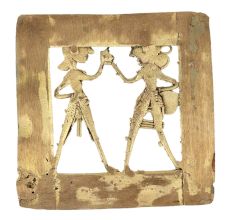 Traditional Dhokra Brass Wall Art Hanging of Dancing Couple