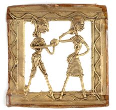 Brass Dhokra Wall Art Hanging Dancing Couple