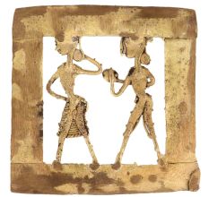 Brass Dhokra Wall Art Hanging Dancing Couple