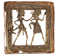 Brass Dhokra Art Hanging Farmer Tribal Couple