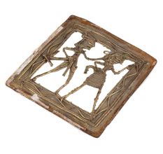 Brass Dhokra Art Hanging Farmer Tribal Couple