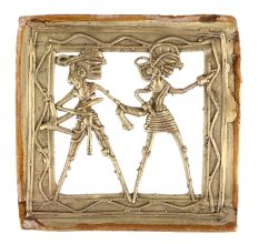 Brass Rural Couple Dhokra Wall Hanging