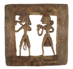 Brass Dhokra Wall Art Hanging Musician Couple Showpiece