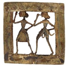 Golden Brass Dhokra Tribal Figurines Wall Hanging