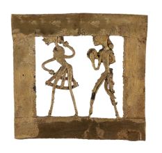 Golden Brass Dhokra Tribal Figurines Wall Hanging