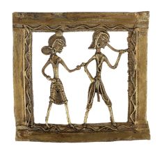 Brass Dhokra Art Hanging Dancing Couple For Home Decoration