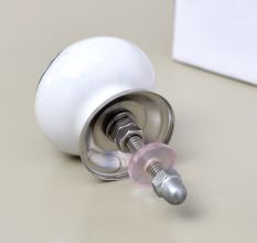 White Ceramic Floral Dresser Knob