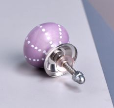Purple Ceramic Floral Cabinet Knob