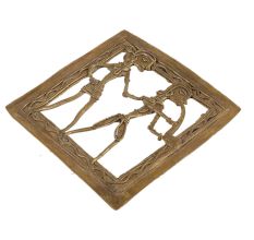 Brass Wall Art hanging  Musician Blowing Trumpet With Wife