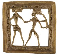Brass Wall Art hanging  Musician Blowing Trumpet With Wife
