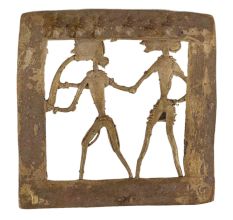 Brass Wall Art hanging  Musician Blowing Trumpet With Wife