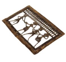 Brass Dhokra Art Hanging Rectangular Border Tribal Dancing Troupe