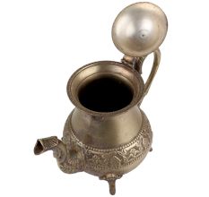 Brass Floral Border Tea Pot Kettle With Decorative Spout