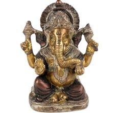 Brass Ganesha Statue Puja Offering For Temple Decoration