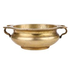 Golden Handmade Brass Uri Bowl For Decorating Offering