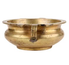 Golden Handmade Brass Uri Bowl For Decorating Offering