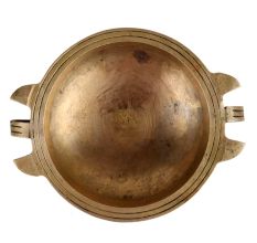 Golden Handmade Brass Uri Bowl For Decorating Offering